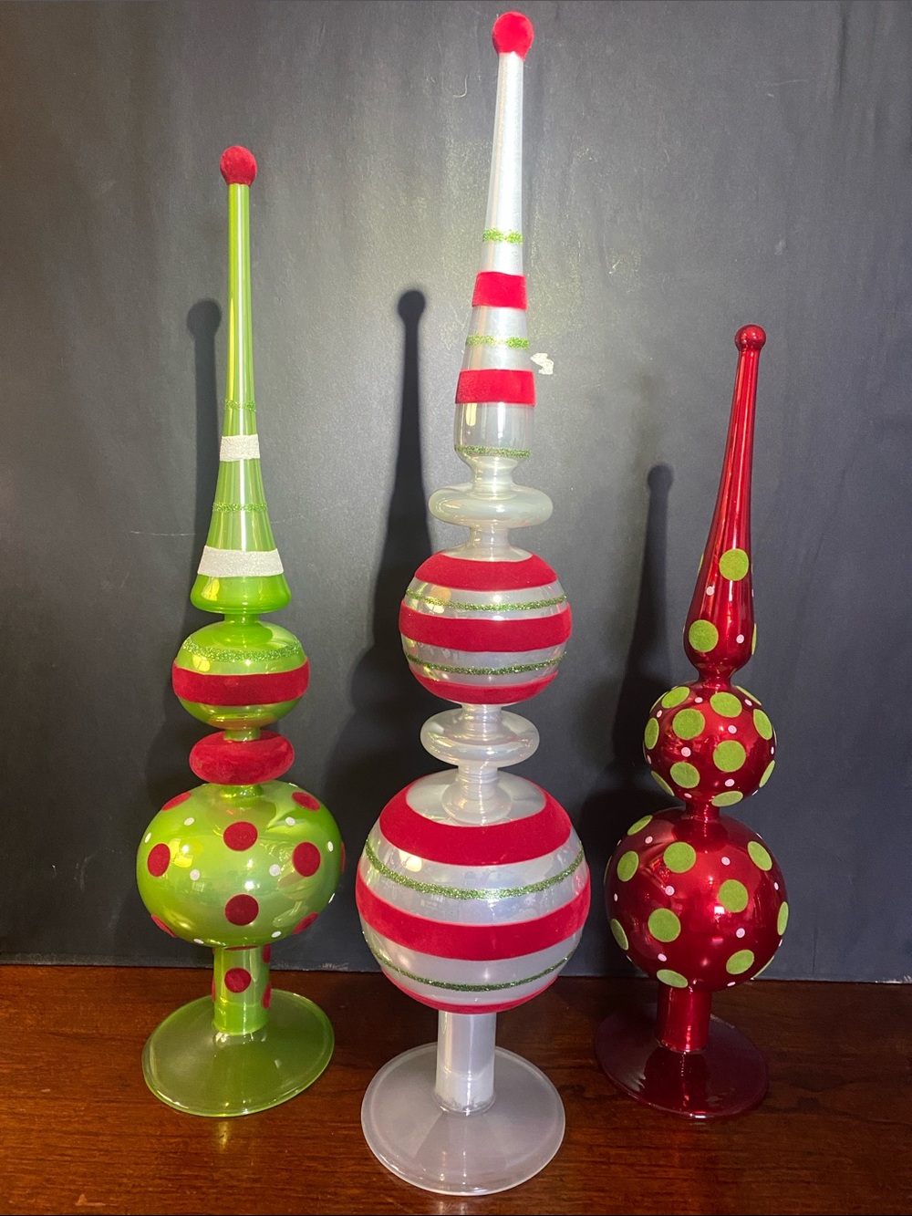 Sam's West Glass Christmas Table Pieces